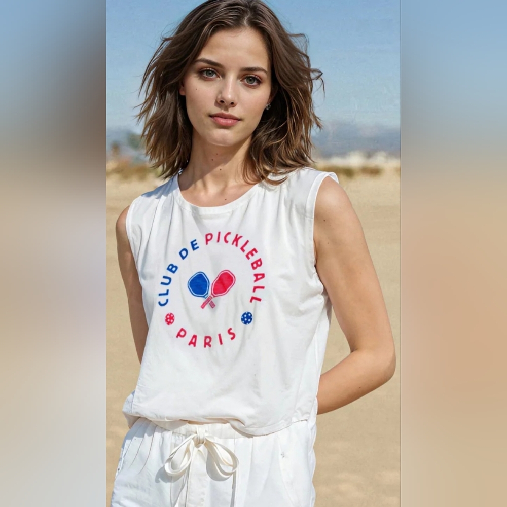 Sundry By "Anthropologie" Club de Pickleball Muscle Tee - Picture 4 of 11